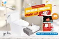 TBVS American Standard ưu đãi đến 40%, tặng khẩu trang + nước rửa tay