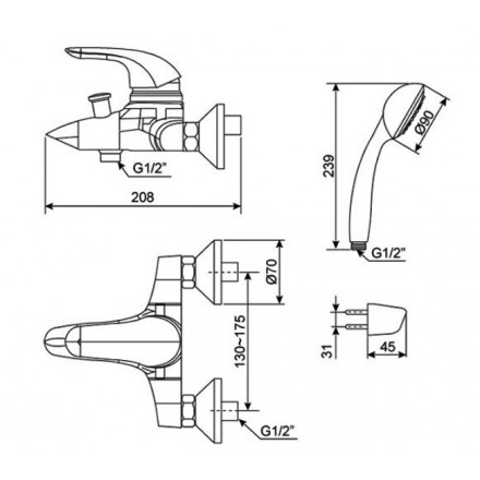 Bản vẽ kỹ thuật Vòi chậu American Standard WF-1511